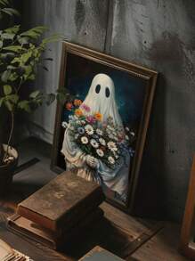 1 件帆布海报、印刷绘画鬼肖像数码印刷、鬼手捧花、恐怖照片、万圣节印刷、黑暗学院风装饰、哥特式绘画、鬼照片墙饰、家居装饰墙饰、无框万圣节装饰圣诞装饰感恩节婚礼家居装饰家居装饰秋季装饰秋季装饰生日装饰礼品派对用品室内节日装饰墙饰万圣节装饰品