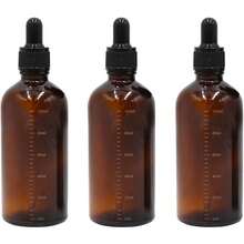 QY 3Pcs 100ml 3.3oz Empty Refillable Amber Glass Dropper Bottles With Scale Dropper Essential Oil Bottles Sample Vials Travel Liquid Dispenser Container For Perfume Cosmetic 8502 - amber - View 1