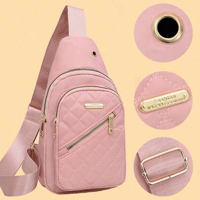 앞면 패딩 백팩 - 한국 스타일 - 심플한 남성용 가슴 가방 - 뉴 모델 - 다층 자수 - 아웃도어 및 캐주얼 가슴 가방