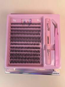 240 Kit extensão de cílios tufinho Lash iniciante diy -MIX 9-14MM - Preto - Visão 8