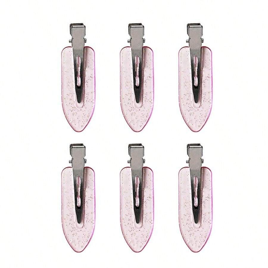 1pcs, Traceless Hair Clip, Shredded Hair Side Clip, Ins, Glue Cute Hair Clip, Pink Acrylic - 淺粉色 - 查看 1