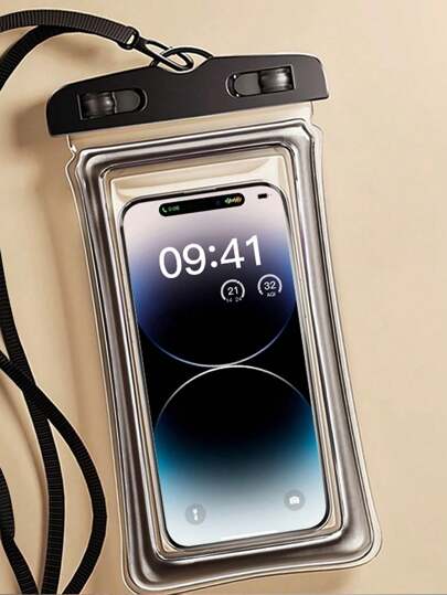 2/1pc Pvc Waterproof Cell Phone Bag, Water Proof Phone Case With Lanyard, Outdoor Beach Swimming Snorkeling Bag, For Rafting, Swimming, Underwater Photography With Airbag For School, Office, Home, Travel Airbag Cell Phone Waterproof Bag With 3d Design, Sealed Protective Case, Clear Plastic Dry Bag With Neck Strap For Beach, Cruise And Travel, Smartphone Sports Bag Sports Bag Holiday Travel Vacation Summer Swimming Bag