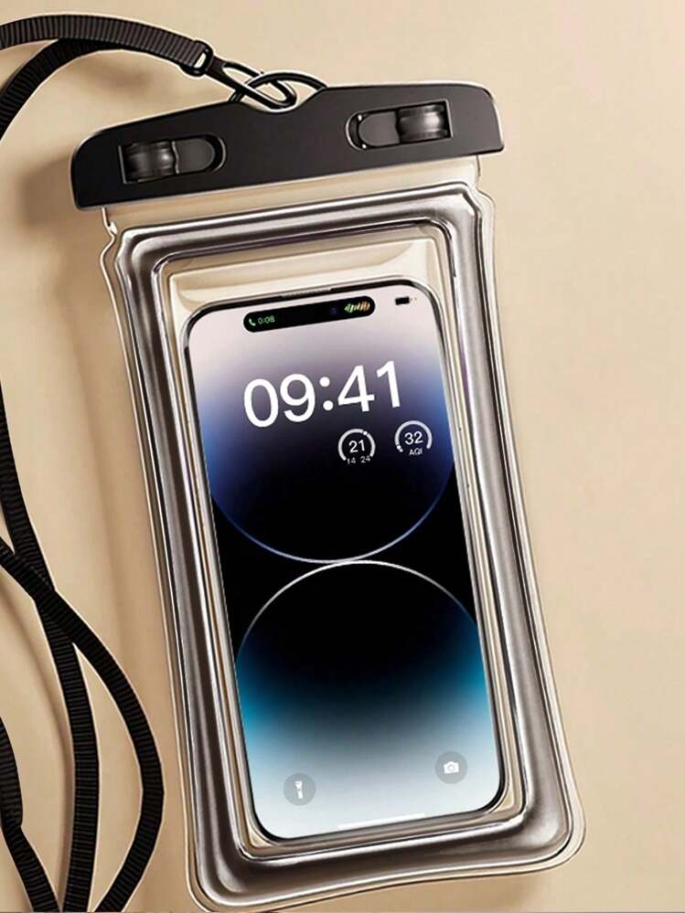 2/1pc Waterproof PVC Phone Pouch With Lanyard, Waterproof Phone Case For Outdoor Beach Swimming Snorkeling, Suitable For School, Office, Home, Travel. This Inflatable Waterproof Phone Bag Adopts 3D Design, Sealed Protective Cover, Transparent Plastic Dry Bag With Neck Strap, Suitable For Beach, Cruise And Travel, Ideal For Smartphone Sports Bag, Holiday Travel, Summer Swimming Bag. - Multicolor - View 1