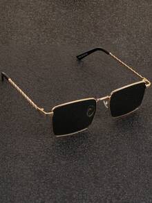 1pc Unique Twisted Leg Fashion Oval Fashion Glasses Set, Stylish Back To School Preppy Look - Multicolor - View 13