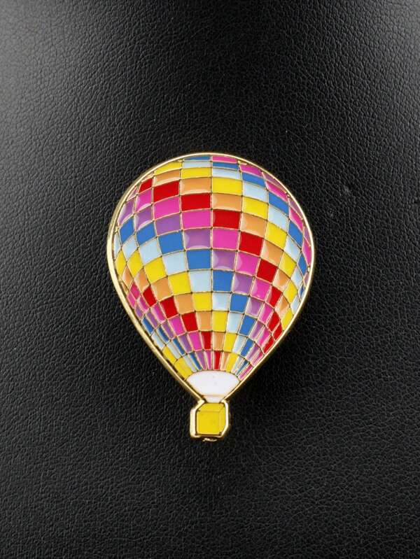 Colorful Hot Air Balloon & Ferris Wheel Shape Brooch, Fashionable Zinc Alloy Metal Painting Oil Badge Decoration For Backpack, Hat, Scarf, Clothes