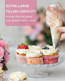 100 Pcs Thickened PP Piping Bag | Leak Proof Double Zip Design | Effortless Anti Slip Pattern Handle | Baking Artifact | Catering Commercial/ Holiday Party/ Parent-Child DIY Fully Compatible | Mother's Day Sweet Gift - 無色 - 查看 5