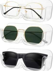 3 件/1 件太阳镜收纳盒壁挂式眼镜收纳塑料眼镜框眼镜展示架家居装饰带贴纸，适用于家庭办公室宿舍 - 彩色 - 查看 9