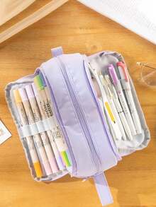 1 Pc Large Capacity Pencil Case Multifunction Student Pencil Cases Portable Big Pen Bag Case Storage Box Pen Case Gift Office School Stationery Supplies Creative Stationery Travel Bag Back To School Gifts For Boys&Girls - Multicolor - View 5