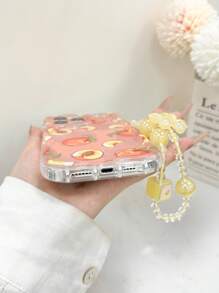 奶油色纹理波浪边亮面水果桃色涂漆防摔手机壳保护套，配手工串珠手链配件，兼容 16/11/16pro/16plus/16promax/16e/15Promax/13/14/12/XS/XR/7G/8P，兼容 Galaxy S22/S22+/S22Ultra/S21/S21+/S21Ultra，兼容小米 11/12Pro/12/12X/13Pro/14Pro/15Pro，兼容 Redmi 10/9/Note9/12C/Note11Pro/Note8Pro - 彩色 - 查看 8