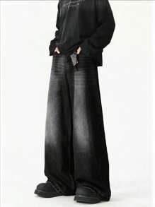 Teens/Young Boys' Loose Fit Cargo Pocket Wide Leg Casual Jeans