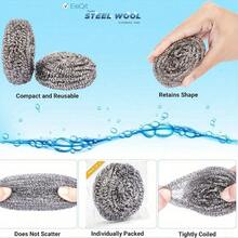 1/6/12/20 件装钢丝绒清洁刷，金属厨房清洁海绵，洗碗百洁布，重型，优质不锈钢清洁刷，适用于厨房锅碗瓢盆和浴室清洁 - 多色 - 查看 9