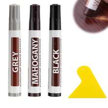 复合地板维修套装带加热笔，木质乙烯基地板家具维修套装油毡维修硬蜡补漆笔覆盖划痕、污渍、裂缝、门、橱柜、桌子孔洞