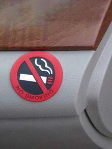禁止吸烟圆形红色标志汽车贴纸，出租车、窗户、门和汽车内饰禁止吸烟提醒贴花，汽车配件，汽车用品，汽车装饰 - 彩色 - 查看 5