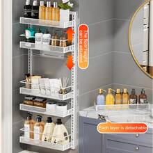 6-Tier Over-The-Door Storage, Adjustable Metal Hanging Basket Over The Door, Pantry Organizer, Hanging Or Wall-Mounted Spice Rack, Can Organizer For Kitchen, Bedroom, Bathroom - Black - View 5