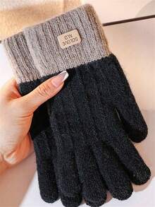 1 Pair Unisex Winter Warm Knitted Gloves - Touchscreen Compatible, Elastic Cuffs, Multi-Color Options, Suitable For Outdoor Leisure And Holiday Gifts (Christmas, Halloween, Thanksgiving), Soft Material