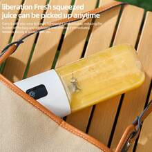 便携式果汁搅拌机，USB 充电，带 12 个刀片，500 毫升搅拌机，用于奶昔和冰沙，补充食物，碎冰，不锈钢刀片，适合户外和旅行