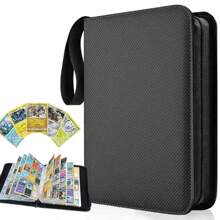 高级卡片活页夹 9 口袋，900 个口袋交易卡活页夹收藏册带拉链和 50 个可拆卸套，兼容游戏运动卡 - 彩色 - 查看 7