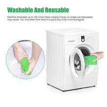 Microfiber Mop Pads Compatible With Sweeper Mops, Reusable And Washable Replacement Floor Mop Pad Refills For Multi Surfaces Wet & Dry Household Cleaning 11.4" X 5.9" Green - 彩色 - 查看 7