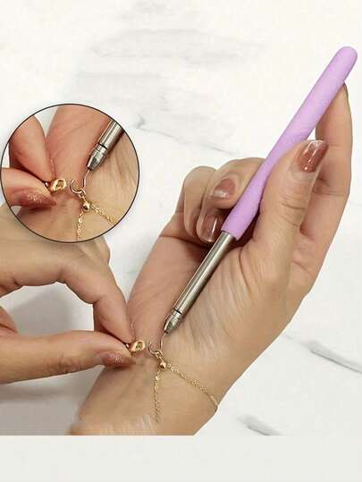 1pc Bracelet Helper, Bracelet Auxiliary Tool,Stainless Steel Bracelet Fastener Helper, Jewelry Helper Bracelet Clasp Helper, Portable Bracelet Tool Jewelry And Hooking Equipment Bracelet Attachment Tool, Adjustable Bracelet Fastener - Easy-To-Use Jewelry Helper For Women,Used For Necklace And Bracelet Buckle Zipper Adjustment, Jewelry Wearing Aid