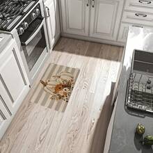 1/2 件秋季感恩节地垫，经典灰白条纹背景搭配白色南瓜图案厨房地垫，适用于派对装饰、厨房、浴室、卧室、厨房和餐厅、感恩节装饰、节日地板布局 - 彩色 - 查看 14