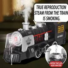 1件儿童仿真复古蒸汽烟雾火车喷水玩具小火车儿童声光全向 - 彩色 - 查看 3