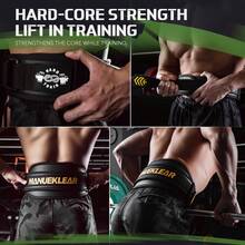 MANUEKLEAR Men'S And Women'S Weightlifting Belt, Portable Fitness Belt, Weightlifting Belt, Waist Support Belt, Waist Protection Belt, Suitable For Squats, Deadlifts, Cross Training, Strength Training Special Protection Belt - 黑色 - 查看 7