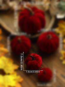 1 quả bí ngô trang trí bằng nhung polyester, trang trí mùa thu hoạch và Lễ Tạ ơn, bộ bí ngô nhân tạo, thích hợp để trang trí bàn nhà, phụ kiện trang trí theo mùa và ngày lễ. - Nhiều màu - Xem 11