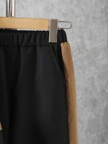 Tween Boys' Winter Hooded Cargo Style Thermal Lined Warm Jacket, Tween Boys' Khaki Patchwork Black Windproof Casual Jacket, Tween Boys' Arctic Thermal Lined Cargo Style Pocket Zip-Up Padded Coat, Tween Boys' Autumn/Winter Street Casual Warm Outfit - Brown - View 6