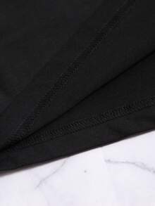 Camiseta   con estampado de corazón y cuello redondo local de mexico,baggy - Negro - Ver 6