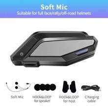 Kihous 1pc L8 Soft Tube Mic Motorcycle Wireless Motorcycle Helmet Headset Bluetooth Hands-Free Call Phone Motorcycle Waterproof Earphone Music Player Moto Helmet