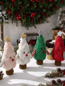 1pc Supplies Creative Christmas Tree Shaped ,3D Christmas Tree Desktop Decoration Tree Ornament Plush Creative, Festival Gift Suitable For Daily Home Decoration Festival Decoration,Green Fabric Holiday Decor For Home, Living Room, Windows - No Electricity Needed, Perfect For Christmas, New Year, Winter & Tailgate Parties,Christmas Decoration Christmas Decorations Room Decor