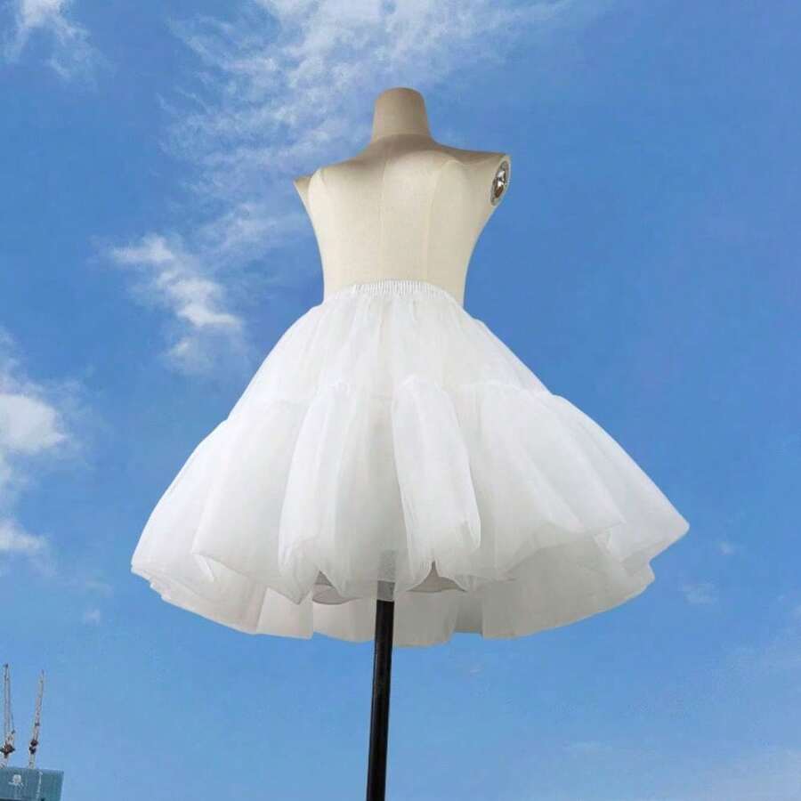 1 件女士芭蕾舞裙衬裙洛丽塔风格蓬松裙撑，适合连衣裙、婚纱、女士秋季服装 - 白色 - 查看 1