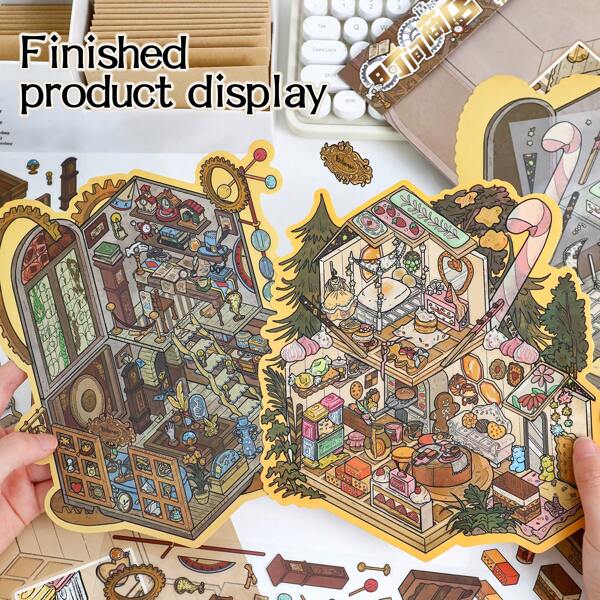 ملصقات كبيرة الحجم Y للوساحة، عصي لاند سكيب للبالغين، عصا منزلية، أدوات سكاكر، 3D miniature House Micro Landscape Stickers، أدوات دبابيس سكالبوكس & amp؛ مسامير لاندسكاب، أجهزة سكنير للتزلج، ألعاب دفاتر الملاحظات، قابلة لإعادة الاستخدام، متوفرة بمقاسات متعددة