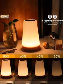 1PC Nightlight Cylindrical Remote Touch Tap Light, LED, Soft Glow, Rechargeable, Adjustable, Energy-Saving, Portable, Durable, Stylish, Indoor, Multi-Scene, Easy-Use, Warm.