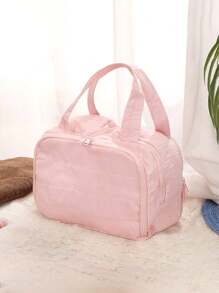 حقيبة منظم مستحضرات التجميل قطعة واحدة، حقيبة أدوات التجميل محمولة باليد، حقيبة سفر متعددة الوظائف، سعة كبيرة، تصميم مقسم، مقاوم للماء، مناسبة لمستحضرات العناية بالبشرة والمكياج والفرش والمستلزمات الصحية، حقيبة سفر للمدرسة والعطلات والعودة إلى المدرسة، حقيبة مكياج وحقيبة سفر للنساء