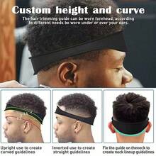 Men's Red Silicone Haircut Guide - Flexible, Bendable Haircut Guide Suitable For DIY Home And Travel Use, Soft Grip Hair Styling Tool - Multicolor - View 3