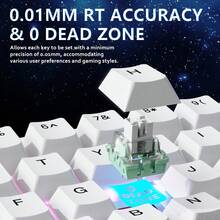 ATTACK SHARK X65 HE Wired Mechanical Gaming Keyboard 65% With Rapid-Fire Magnetic Switch, RGB Top-Mounted Hall Effect, Hot Swap, Adjustable Actuation, 8KHZ Polling Rate, PBT Keycaps For Win/PC - Trắng đơn giản - Xem 3