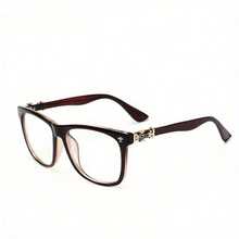 Fashion Retro Square Large Frame Glasses, Elegant & Simple, Fashionable Slim-Look Eyewear For Men And Women, Student Photo Prop Accessories Christmas Gift - 酒紅色 - 查看 4