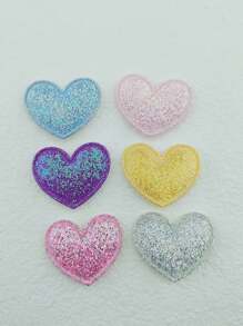 50 件/套闪光细节心形缝纫配件，现代涤纶服装缝纫配件