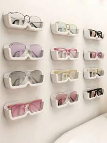 3 件/1 件太阳镜收纳盒壁挂式眼镜收纳塑料眼镜框眼镜展示架家居装饰带贴纸，适用于家庭办公室宿舍 - 彩色 - 查看 2