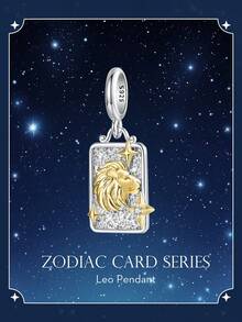 WOSTU WOSTU 1 buc pandantiv constelație din argint 925 în două tonuri, 12 mărgele zodiacale pentru colier, cadou de ziua de naștere DIY, accesorii de bijuterii