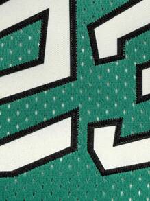 Men's Basketball Jersey 23 Green Embroidered Casual Sports Vest Round Neck Sleeveless Training Suit - Green - View 5