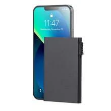 1个几何图案铝合金名片夹，新款季节性设计，防消磁自动弹出式银行卡夹，金属卡套 - 手推名片盒 - 查看 6