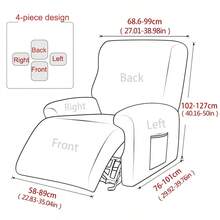 Bộ 4 chiếc/Bộ vỏ bọc ghế bành chống thấm nước bằng vải nỉ Polar Fleece, vỏ bọc ghế sofa ngả lưng 1 chỗ ngồi, vỏ bọc ghế sofa đơn màu trơn, dùng cho mọi mùa, vỏ bọc ghế dài thư giãn - Màu xanh Ô liu - Xem 2