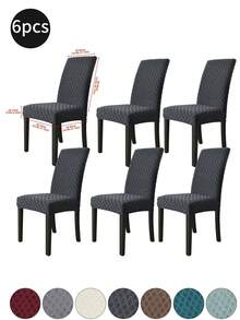 1pc/2pcs/4pcs/6pcs/30pcs Brown Jacquard Diamond Chair Cover, Dustproof And Stain-Proof, Classic And Simple Chair Cover, Suitable For Chairs In Living Room, Bedroom, Kitchen, Etc. - Multicolor - View 20