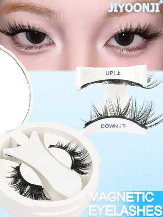 1 Pair Magnetic Lashes Kit, With Magnetic Clip, Newly Upgraded Super Invisible Magnet, Comfortable All-Day Wear, Natural Look, Reusable Eyelashes Elegant, Easy To Wear And Remove, 3D Manga Lashes Fluffy Wispy Soft Lashes Fake Eyelashes, Curled And Enlarged Eyes, For Professionals, Holiday Eye Makeup, Summer Travel Essentials, Beach Vacation, Camping Trip Strip Lashes, Lashes, Eyelashes, Fake Lashes