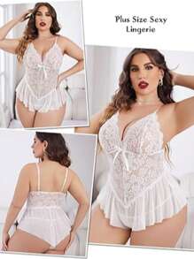 Combinaison-pantalon en dentelle sexy Lingerie pour femmes Robes de nuit Robe de nuit avec garniture en dentelle Femmes Chemises de nuit Tenues de boudoir