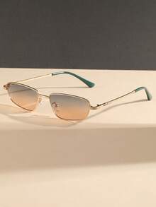 1 副女士猫眼细小镜框优质金属高品质时尚眼镜 T 台街头风格适合海滩、派对几何形状墨镜 - 彩色 - 查看 3