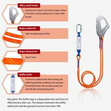 Fall Protection Safety Full Body Harness 5pt Adjustment Safe Comfortable Construction Positioning Harness Extra Long Thick Leg Back Padded Push-Button Quick-Lock Buckles OSHA And ANSI Compliant - Red - View 3