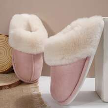 Slippers For Women Fuzzy Warm Non Slip Sole Easy Wear Indoor Shoes - 粉色 - 查看 6